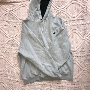 unisex oversized champions gray hoodie.